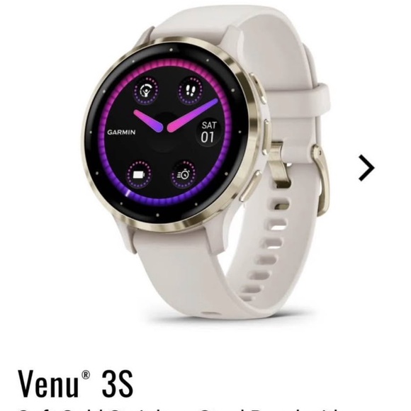 BRAND NEW Garmin Smartwatch Gold White Premium Design